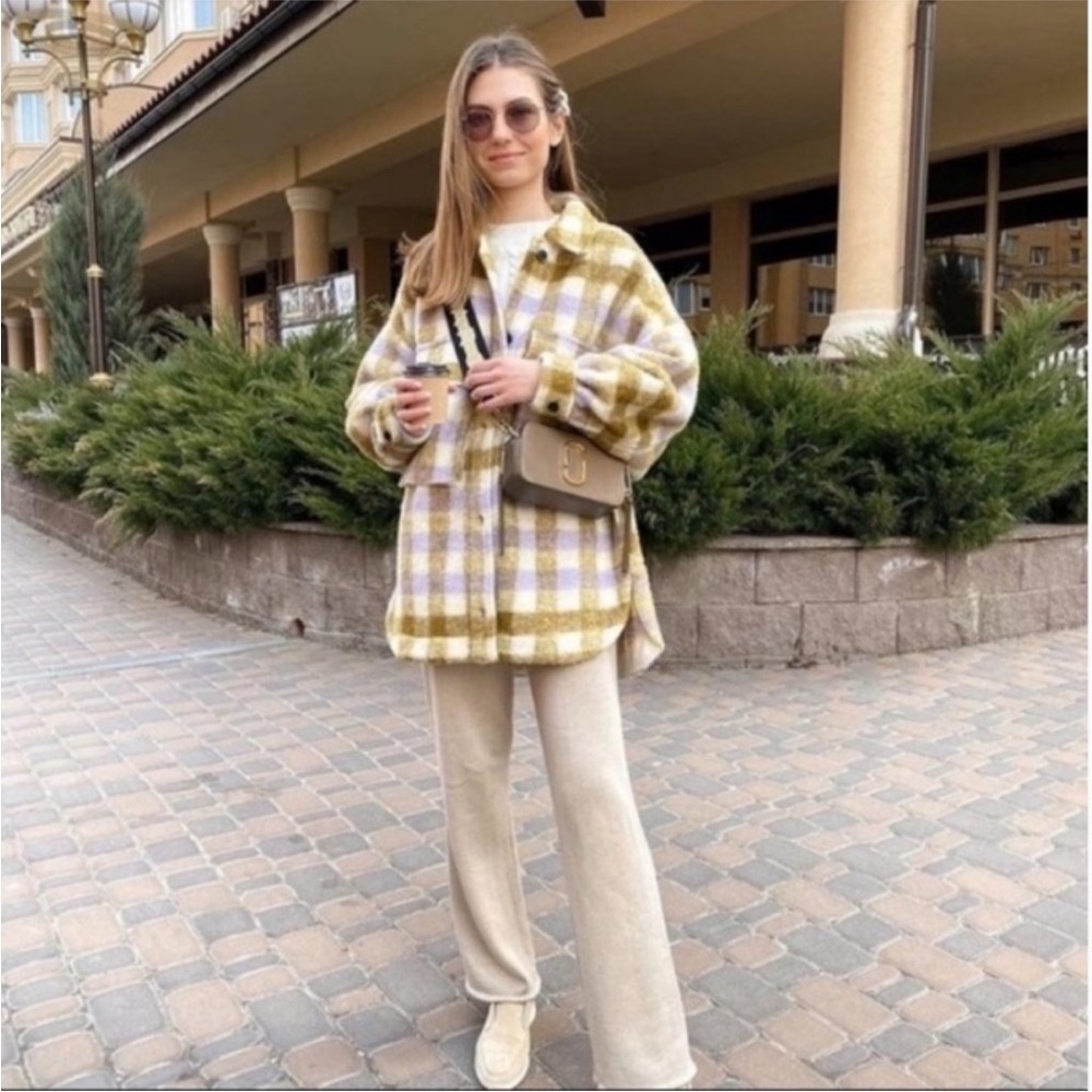 Zara Oversized Plaid Wool Jacket Shacket - Picture 12 of 15